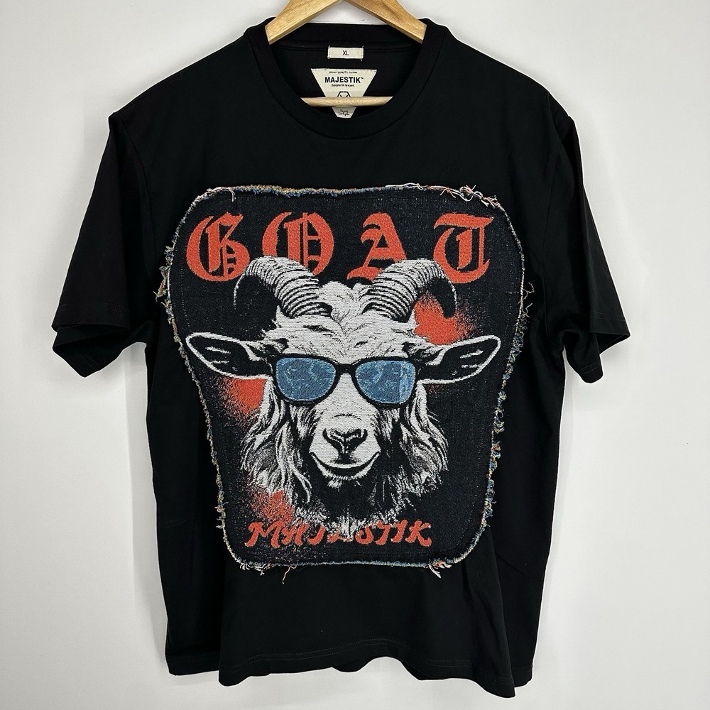 Majestik Clothing Goat Patch Street wear Rock Grunge XL Tshirt Men's Punk Goth